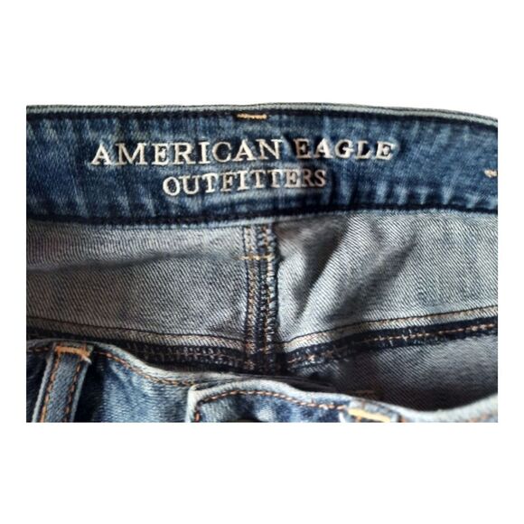 American Eagle Blue Distressed Jean Shorts - Picture 2 of 5
